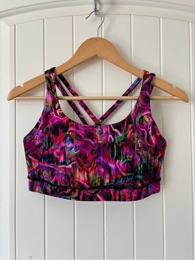 lululemon Vibrant Multicolor Energy Sports Bra Size 10 Activewear C/D